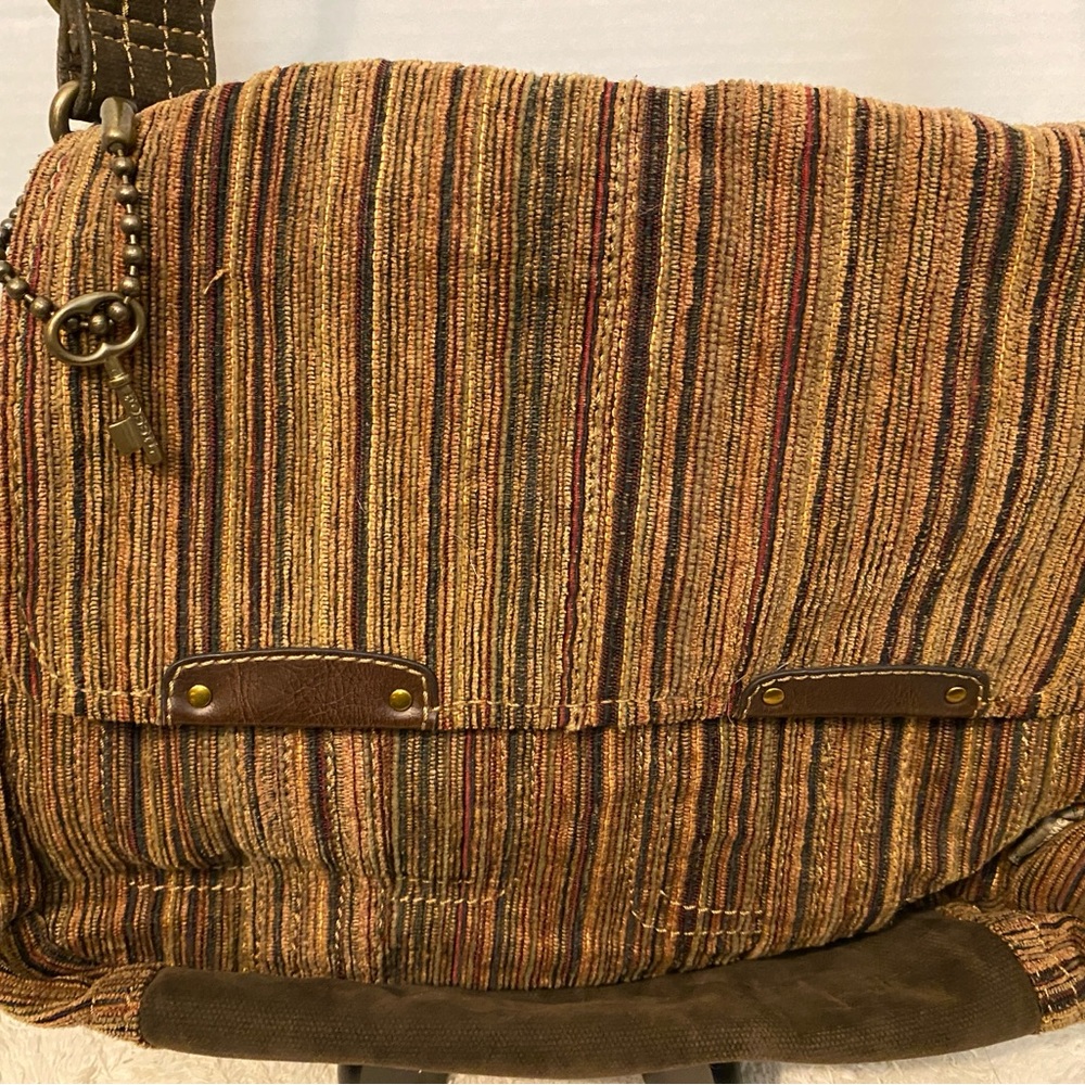 Fossil hobo bag - earth tones and soft corduroy fabric
